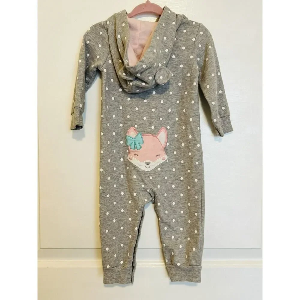 Baby Girl One-Piece Jumpsuit Romper Fall Hooded Outfit Fox Coverall 9 Months